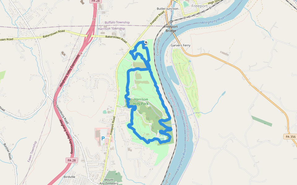 Scouts Trail walking route map in Freeport