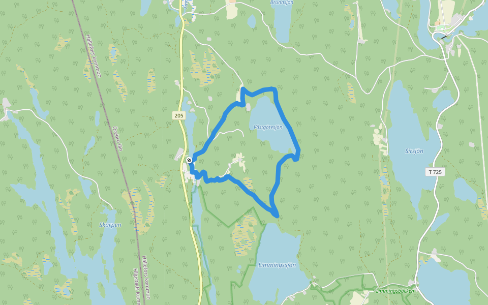 Loka brunn walking route map in Loka