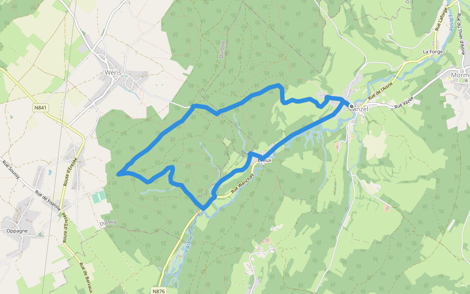 Refuge walking route map in Érezée