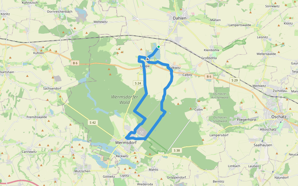 Zum Luppaer Naturbad walking route map in Wermsdorf