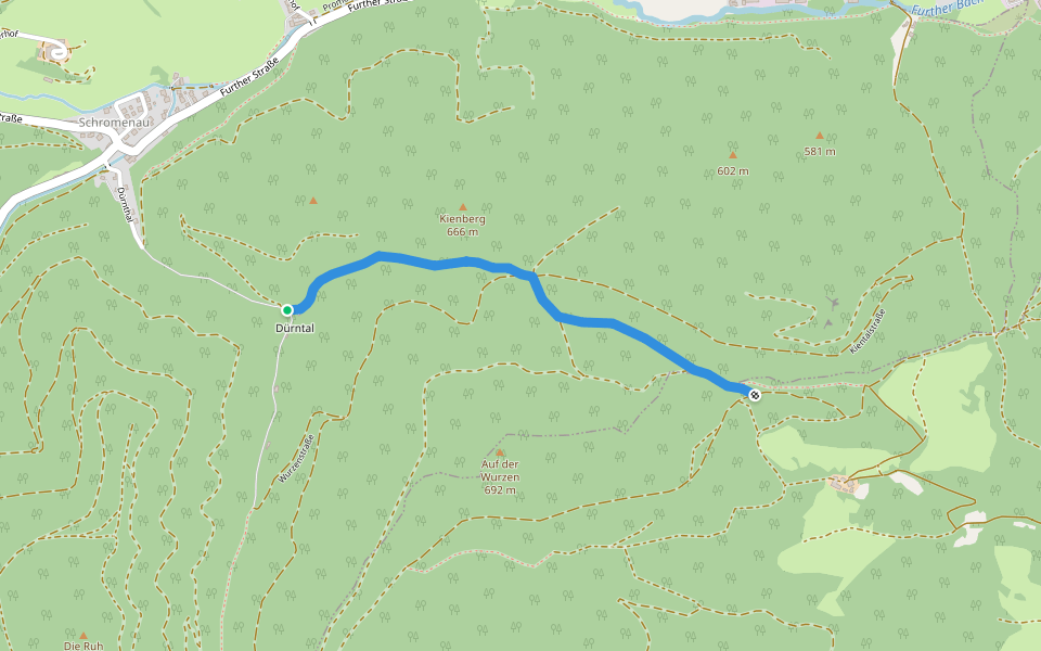 Dürnthal - Grubbauer (auf Höhe von WW201) walking route map in Dürntal