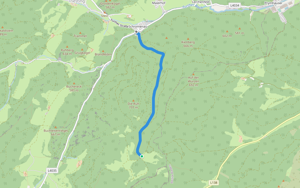 Schromenau - Dürnthal - Sieberlgraben - Rotes Kreuz walking route map in Hohenwarth