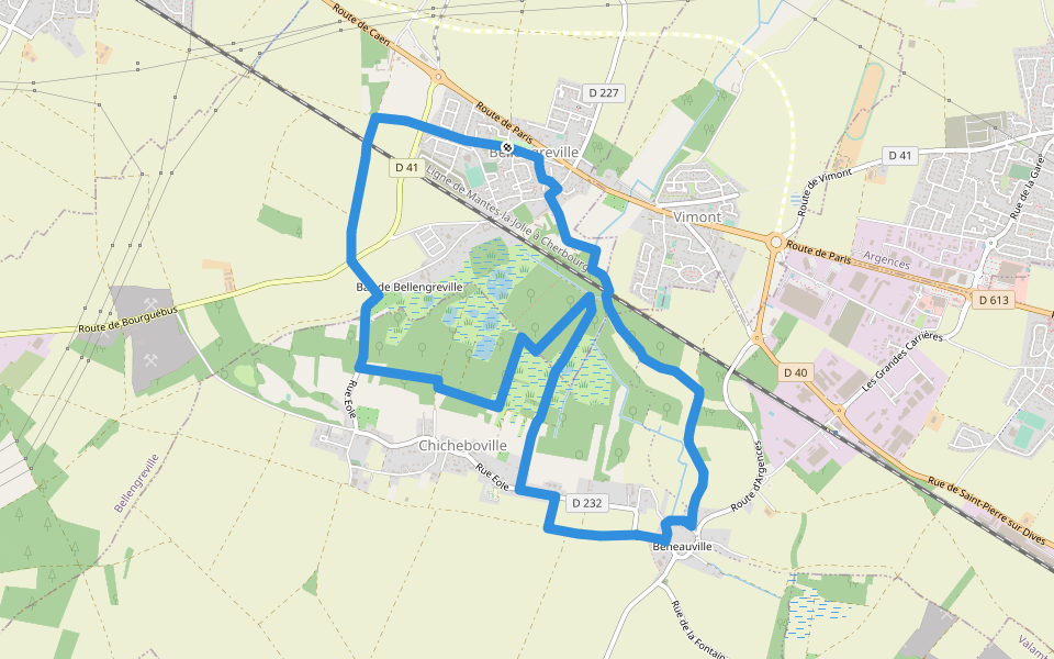 Au Cœur d'un Marais Alcalin walking route map in Bellengreville