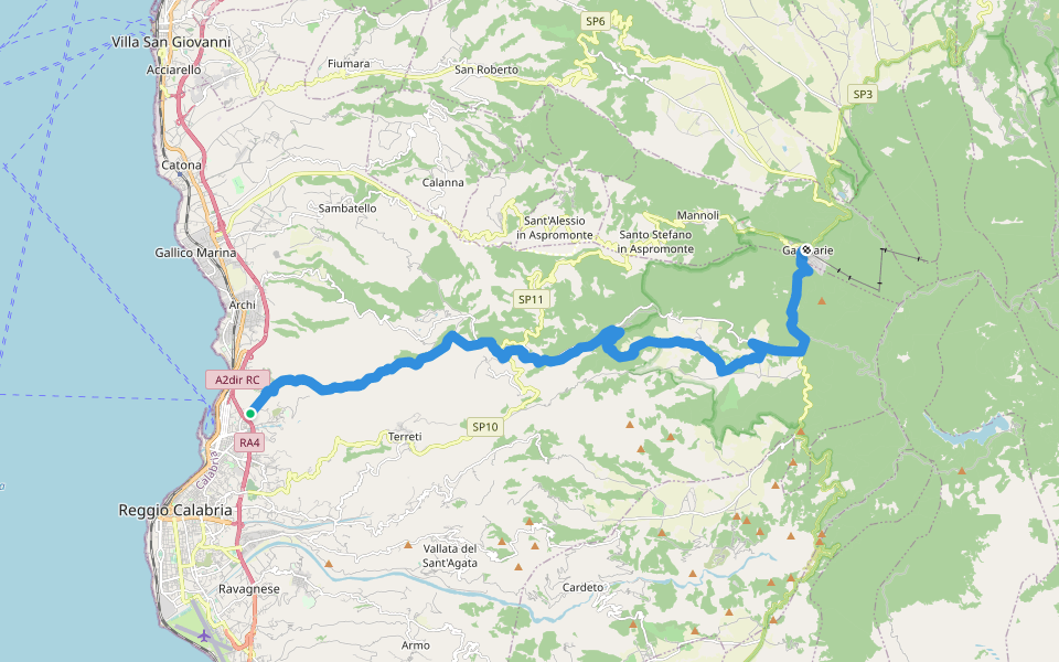 Reggio Calabria - Passo Di Orti' - Gambarie walking route map in Reggio Calabria