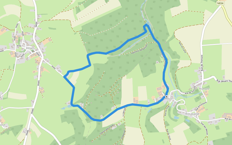 2. Moulin du Was walking route map in Ortho