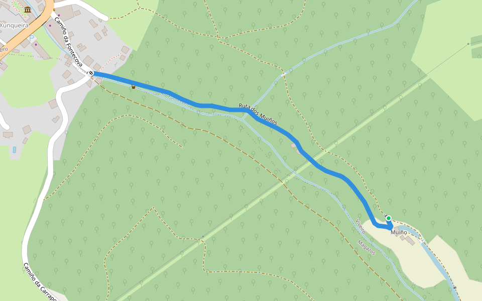 Ruta dos Muíños walking route map in Viveiro