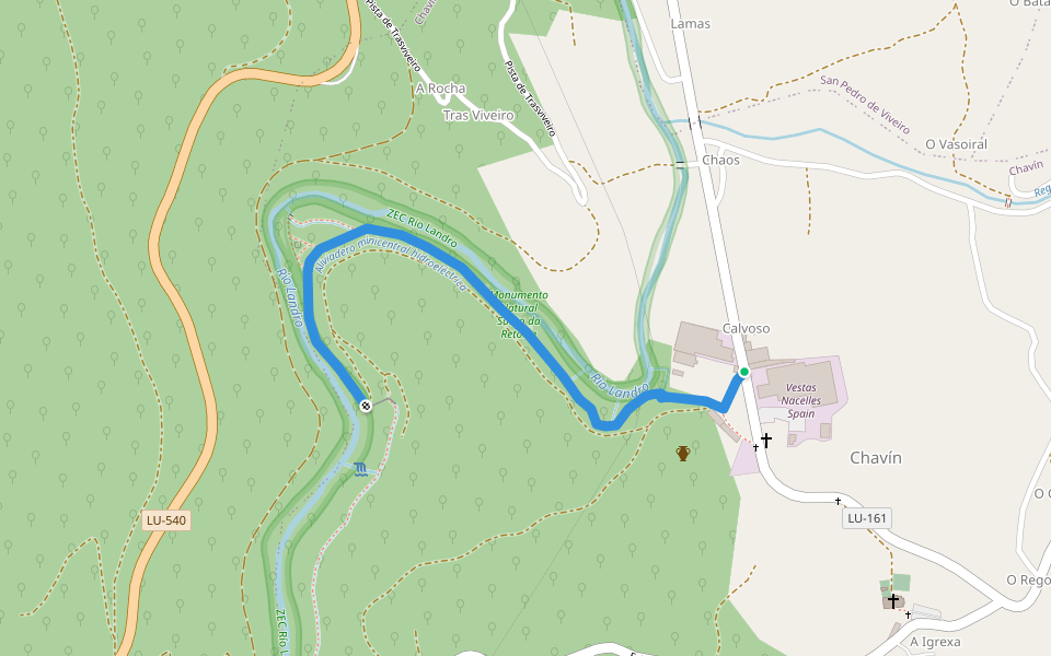 Souto da Retorta walking route map in Viveiro