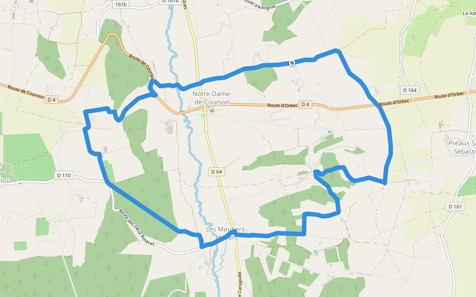 Une Vallée Poissonneuse walking route map in Livarot-Pays-d'Auge