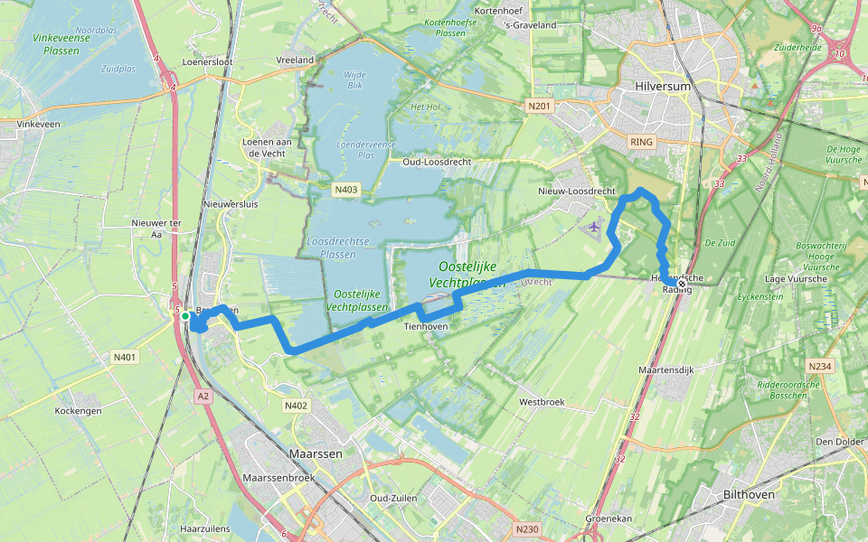 Rondom de Dom part 5 - Breukelen NS - Hollandsche Rading NS walking route map in Breukelen