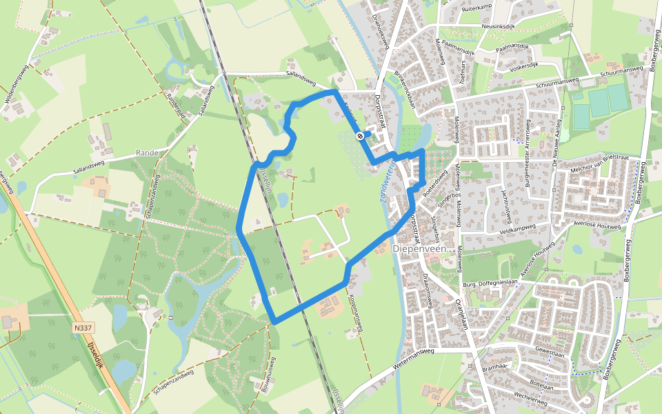 WNW Salland - Diepenveen - oranje route walking route map in Diepenveen