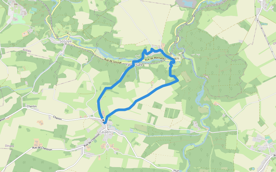 Le Marteau walking route map in Onhaye