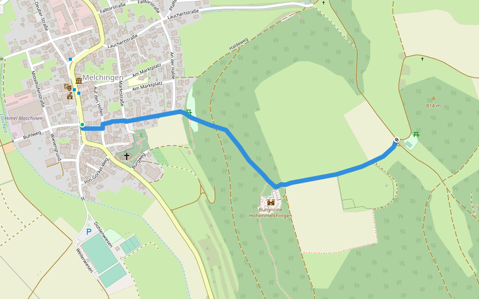 Querweg - Hohenmelchingen walking route map in Burladingen