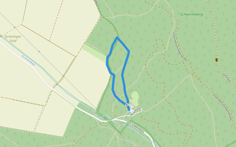 HM6 Rundweg Lehrpfad Heisenküche walking route map in Hameln