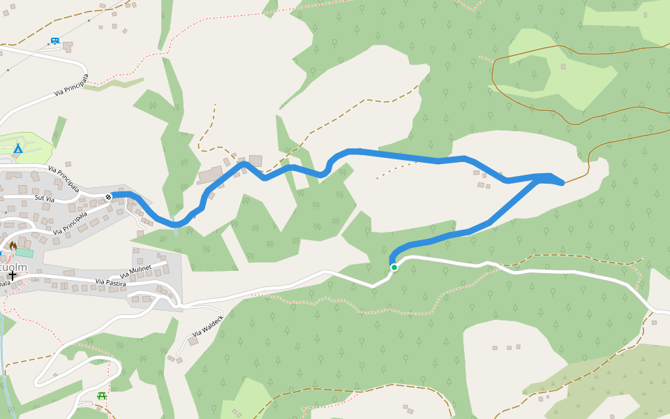Witzeweg walking route map in Obersaxen Mundaun