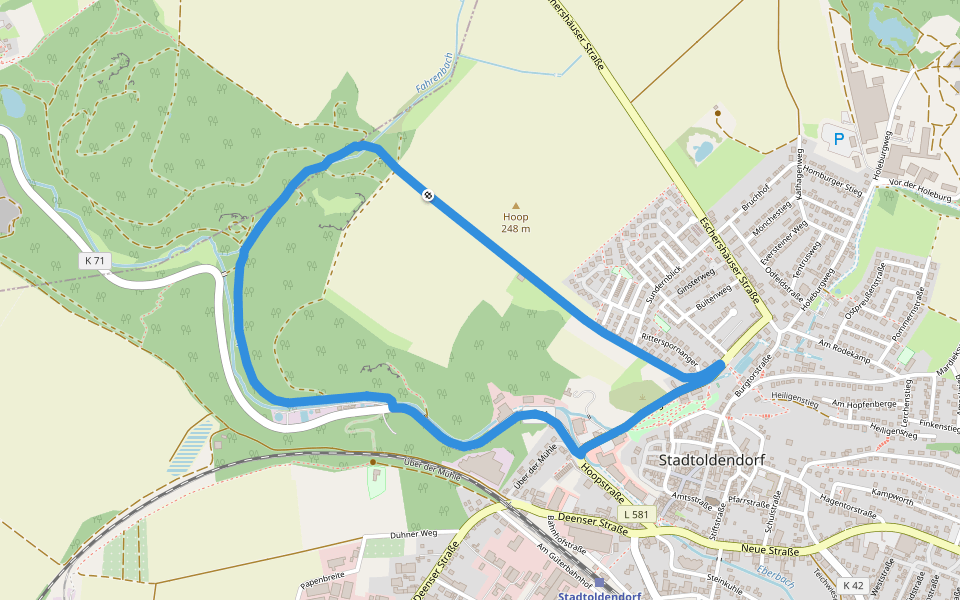 ST1Klostertour walking route map in Stadtoldendorf