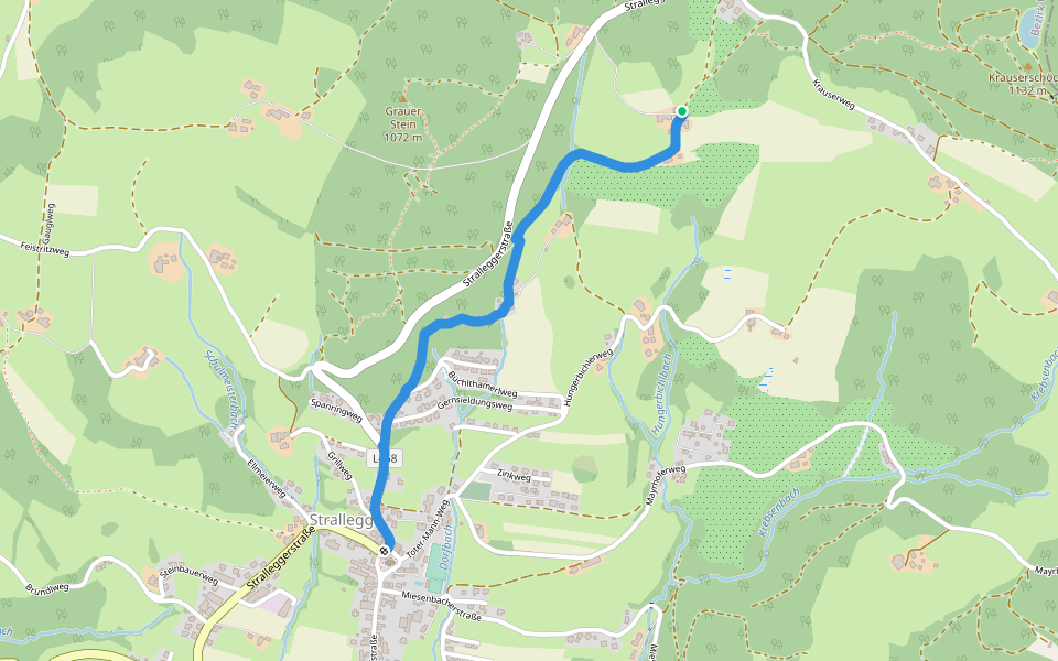 Wanderweg 10 walking route map in Strallegg