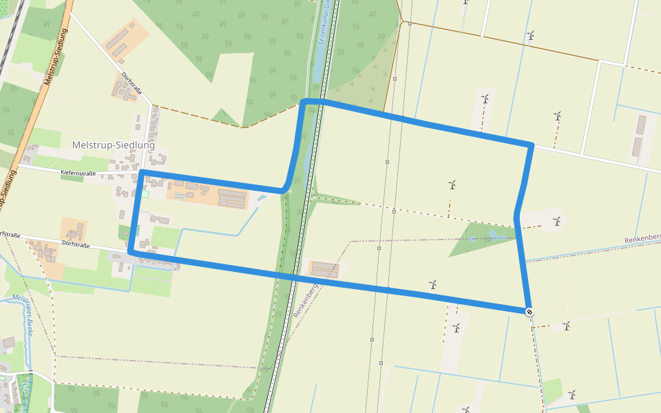 Wanderweg Melstrup-Siedlung walking route map in Fresenburg