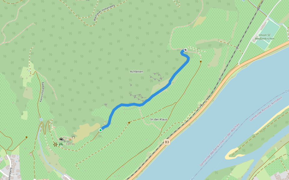 Panoramaweg Achleiten walking route map in Weißenkirchen in der Wachau