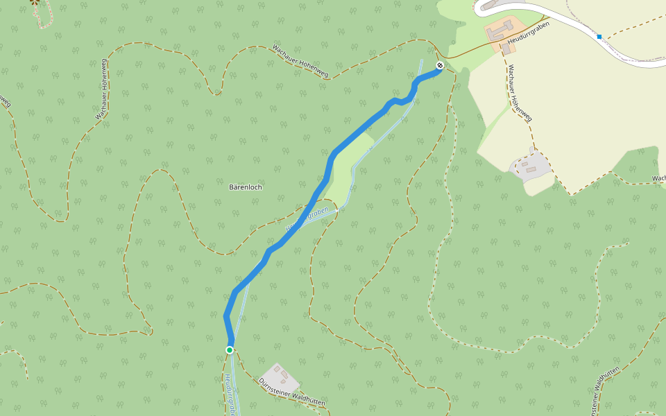 Heudürrgraben walking route map in Dürnstein