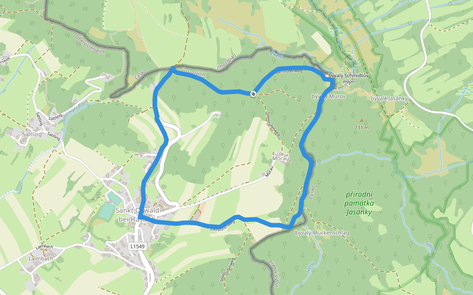 Steilstufenweg - Kleine Runde walking route map in Sankt Oswald bei Haslach