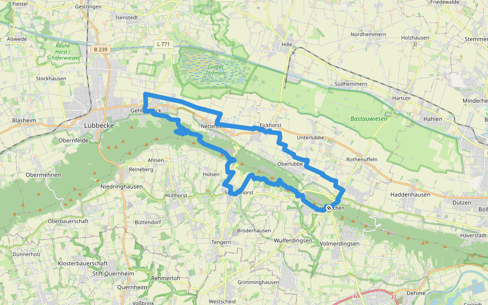 Nikolausweg walking route map in Bad Oeynhausen