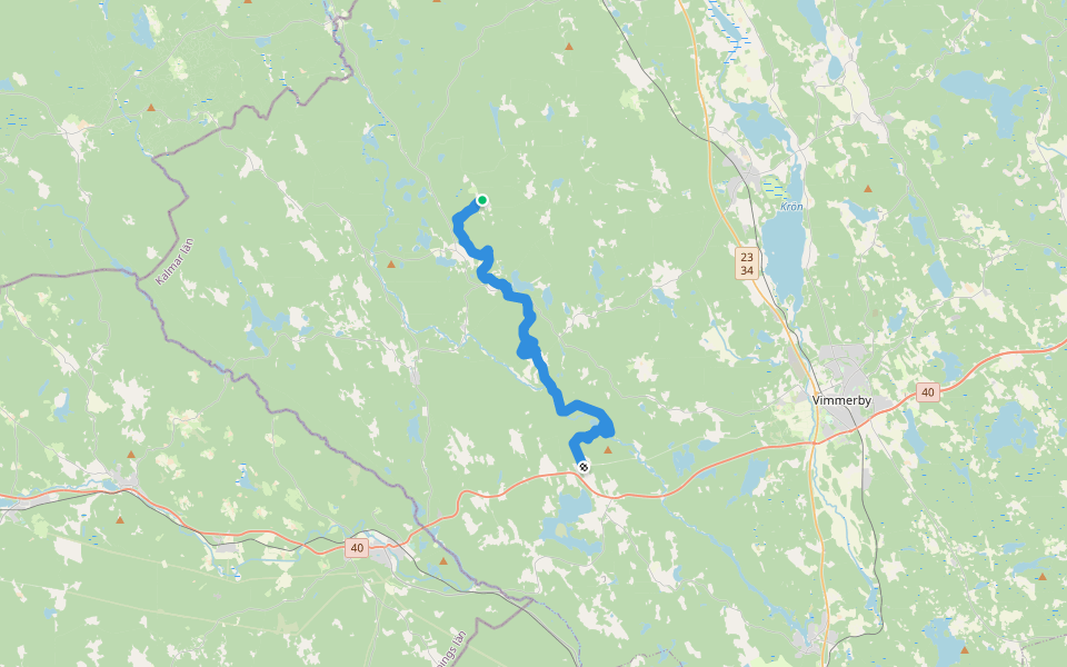 Sevedeleden etapp 2 walking route map in Södra Kvill
