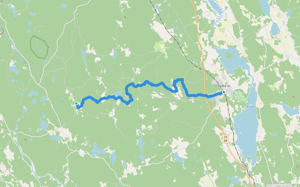 Sevedeleden etapp 5 walking route map in Södra Kvill