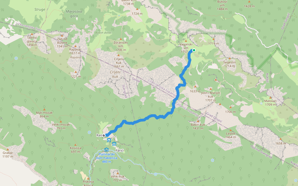 Lipa staza walking route map in Kukljić