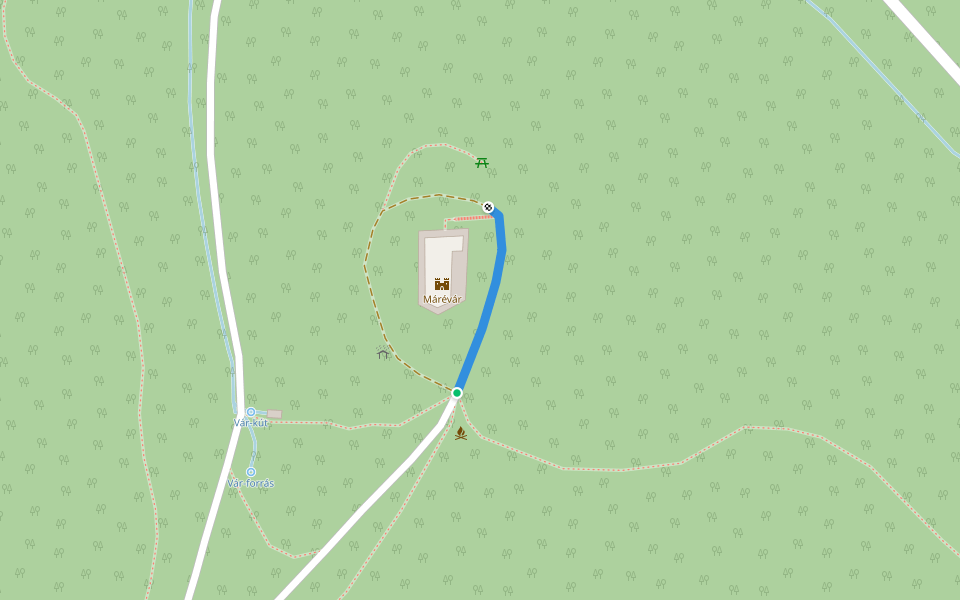 P▙ (Márévár) walking route map in Magyaregregy