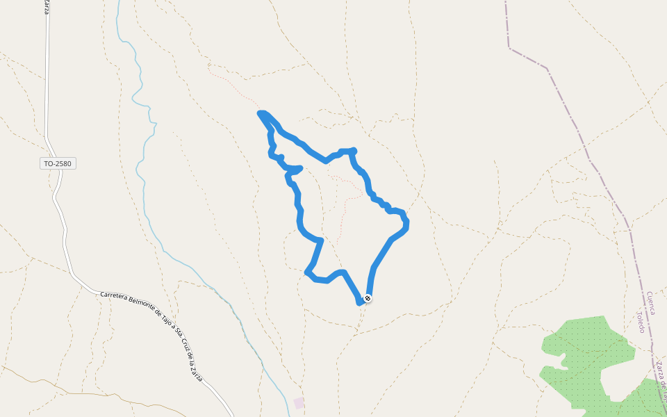 PR-TO 12 Sendero del Charco Negro walking route map in Santa Cruz de la Zarza