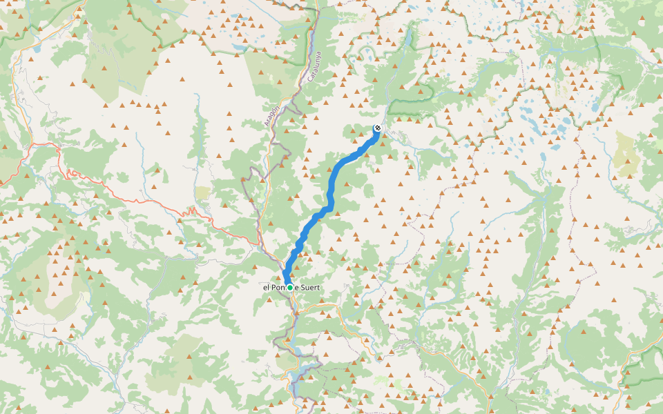 Ruta 3 Valls. Etapa 1: El Pont de Suert => Erill la Vall walking route map in El Pont de Suert
