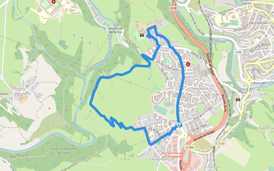 Circuit 8 Le Viel Olemps walking route map in Olemps