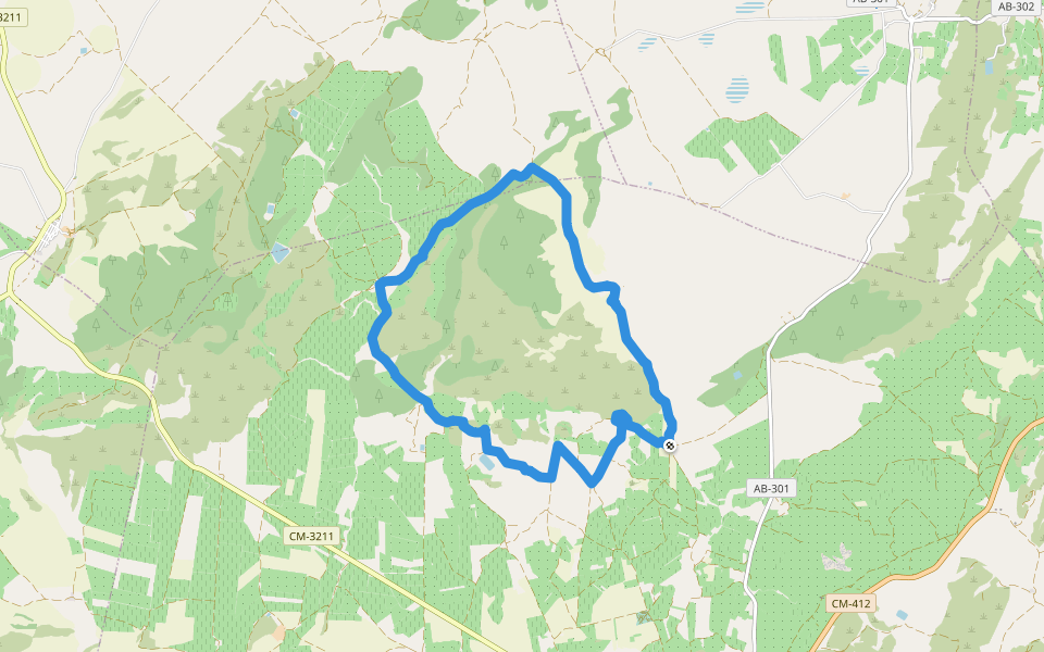 PR-AB 13 Canada de la Plata y Cotico walking route map in Fuente-Álamo