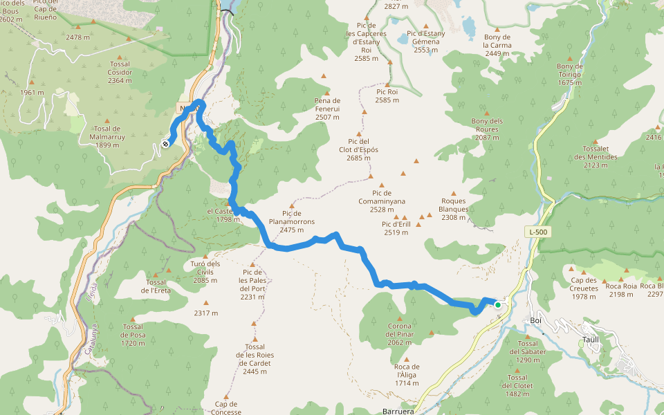Ruta 3 Valls. Etapa 2: Erill la Vall => Aneto walking route map in Erill la Vall