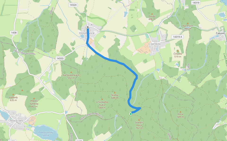 [Z] Holašovice - Svatá Trojice walking route map in Jankov