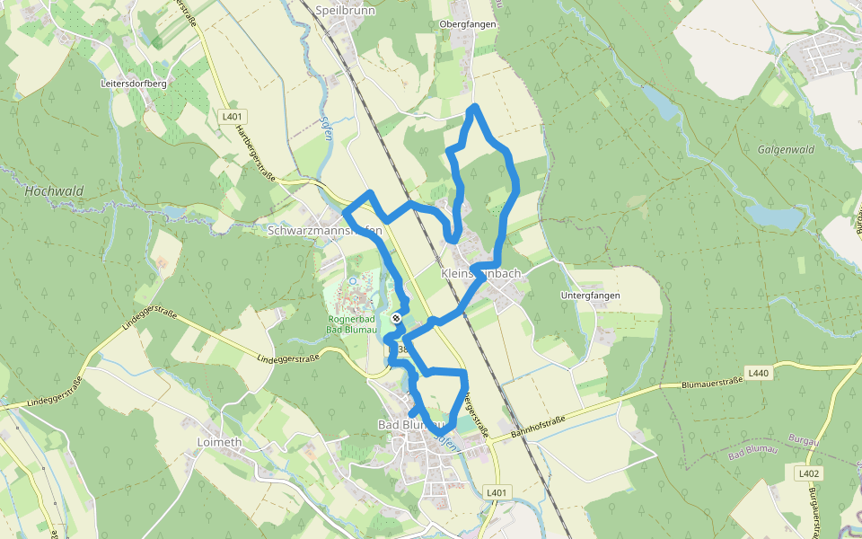 Krafttour walking route map in Kleinsteinbach