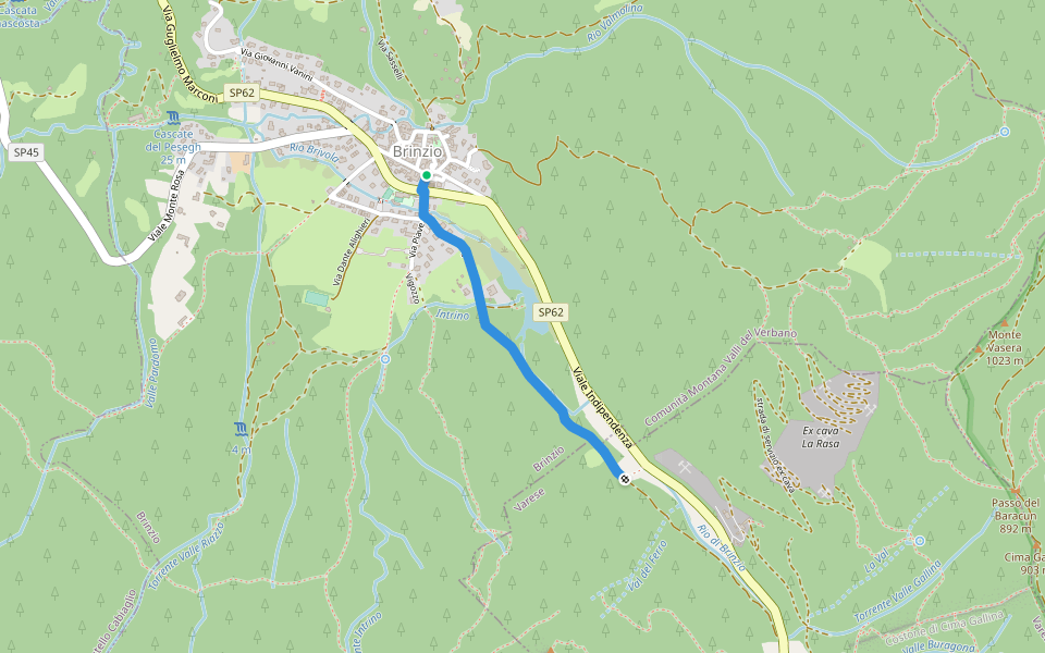 Lago di Brinzio walking route map in Brinzio