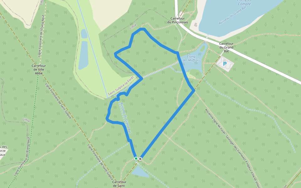 Sentier Écologique walking route map in Liffré