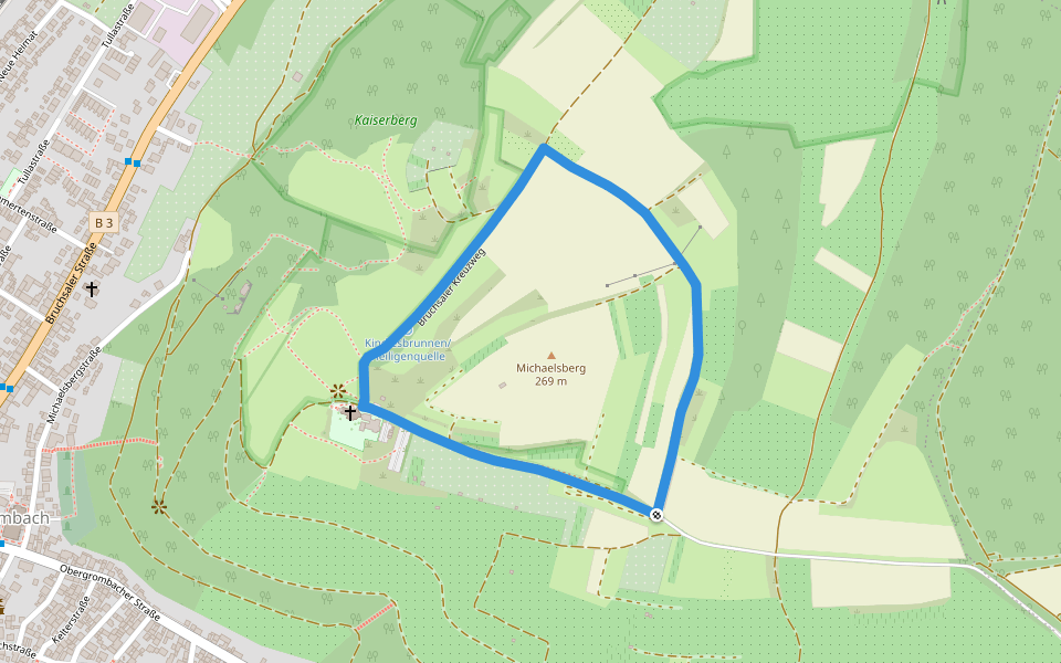 Kleiner Rundweg walking route map in Bruchsal