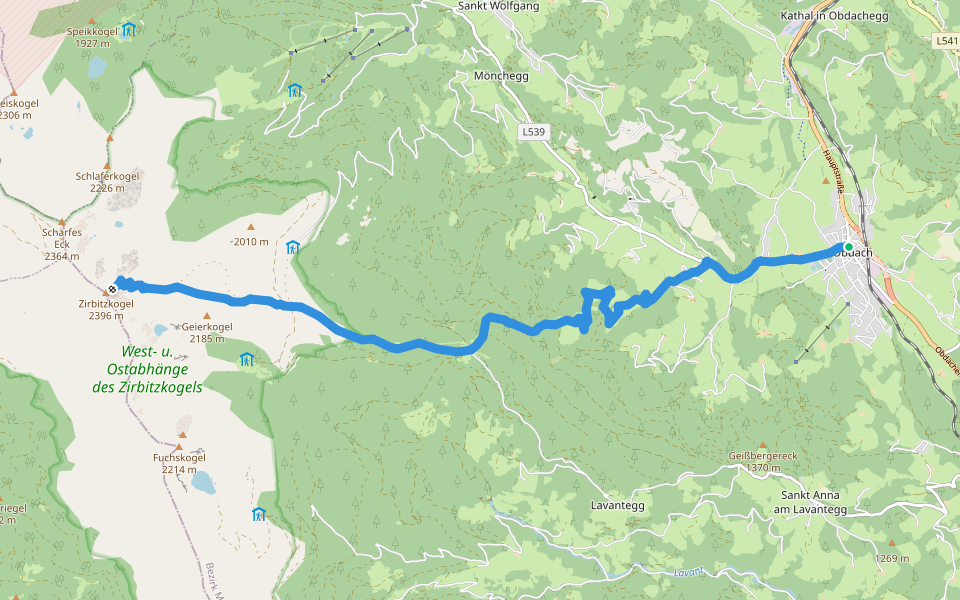 Wanderweg 320 walking route map in Obdach