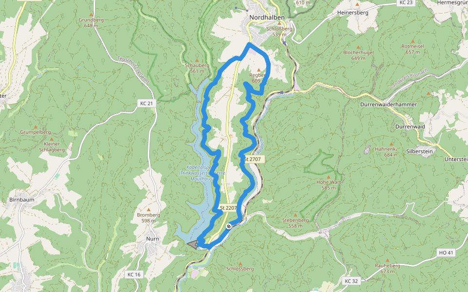 Maut-Weg RT 33 walking route map in Nordhalben