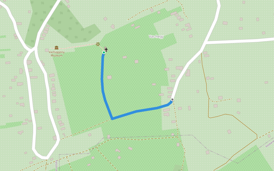 Z▲ (kápolna) walking route map in Felsőcsatár