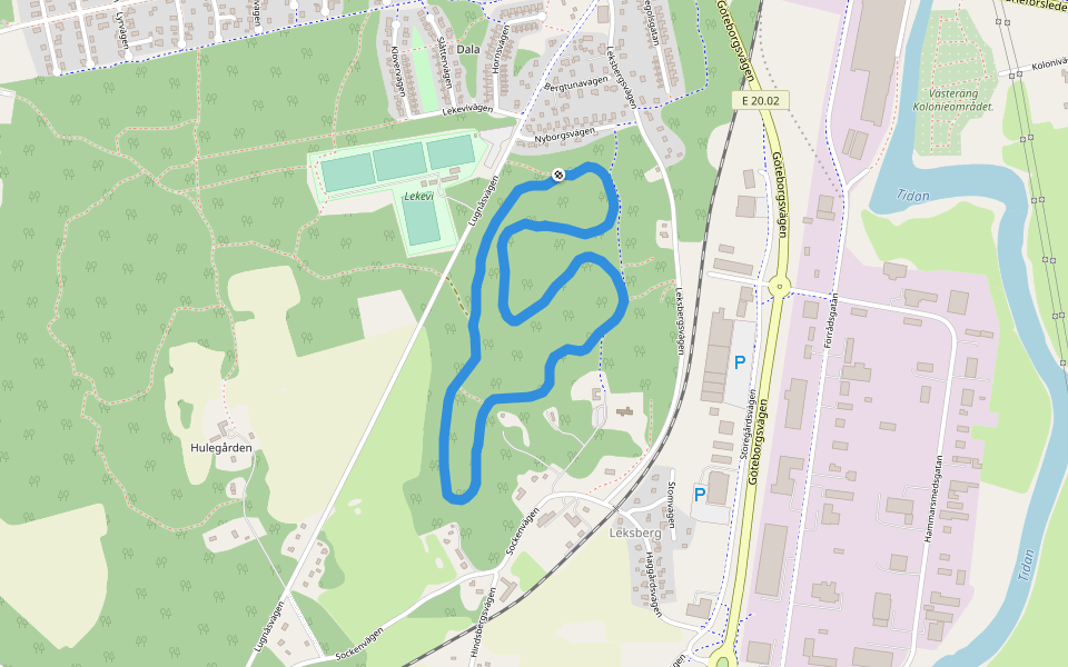 Leksberg walking route map in Mariestad