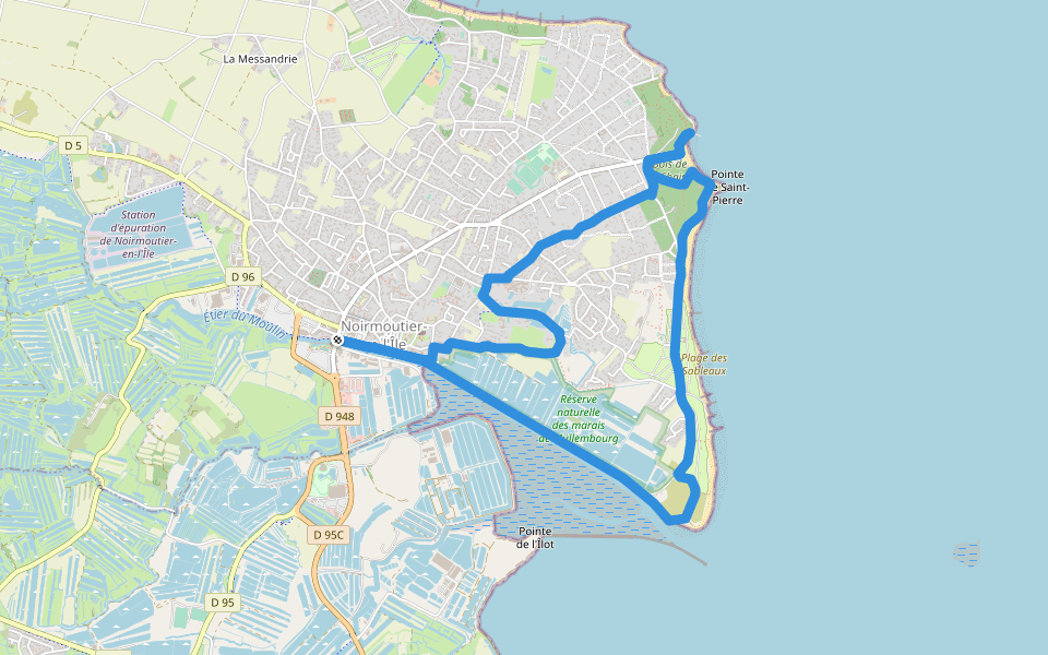 Sur les Traces des Jacobsen walking route map in Noirmoutier-en-l'Île