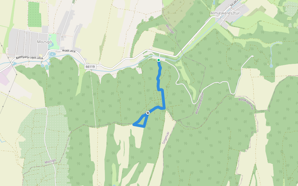 Z+ walking route map in Mozsgó