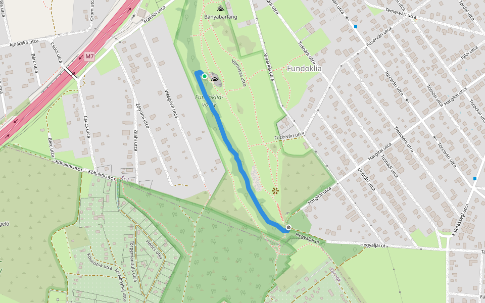 Fundoklia-tanösvény erdei szakasz walking route map in Érd