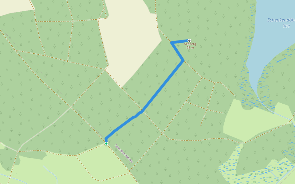 Seeberg walking route map in Schenkendöbern