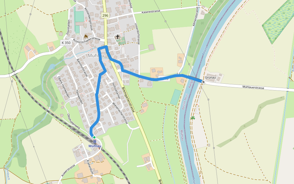 Mühlau - Brücke Mühlau walking route map in Mühlau