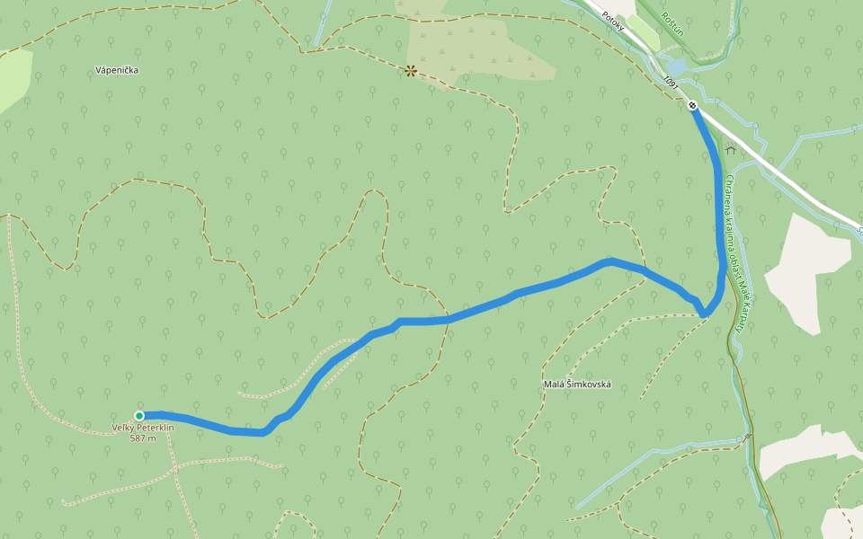 Neoficiálna modrá trasa walking route map in Sološnica