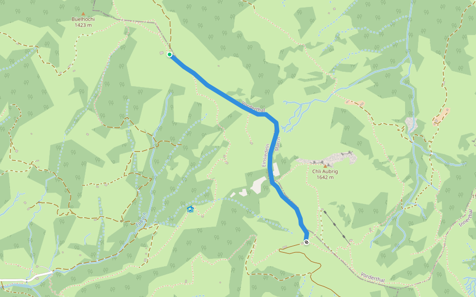 Egg - Wildegg walking route map in Vorderthal